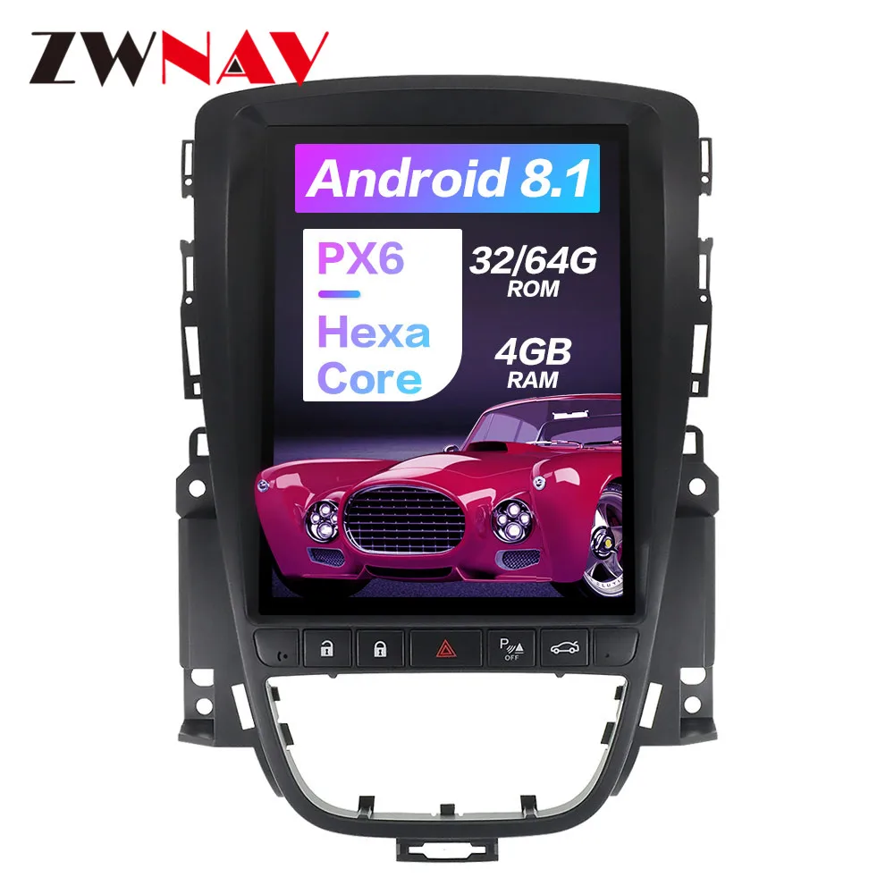 Экран Tesla Android 10 6 ГБ + 128 для OPEL Astra J 2010 Встроенный DSP Carplay GPS-навигатор PX6