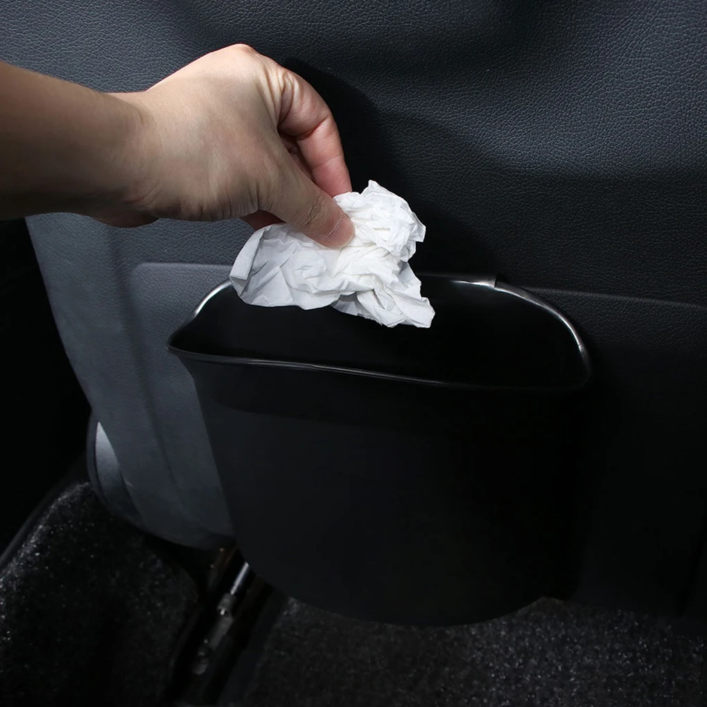 

Universal Multifunction Vehicle Content Bag Garbage Container Trash Bin Auto Car Door Mounted Black Open Trash Can