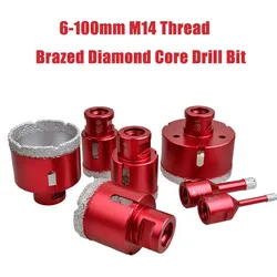 Mèches de perçage en diamant brasé sous vide, 6 100mm M14, pour la fabrication de trous de pierre, de marbre, de maçonnerie, de porcelaine, de carreaux 
