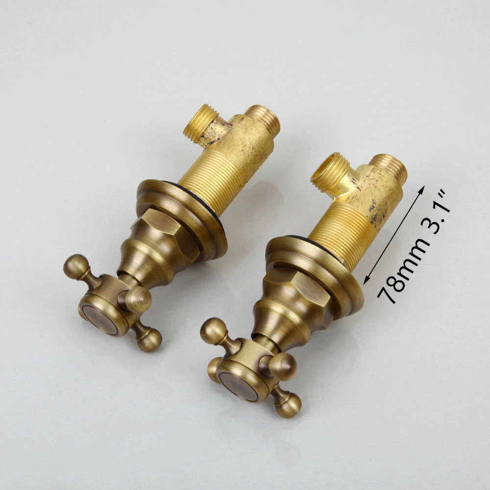 Antique Brass Bathroom Strainer Basin Mixer Tap Handle Kitchen Mixer Handle Shower Faucet 2 Pcs