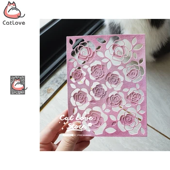 

Rose Flower Background Metal Cutting Dies Scrapbooking Stencil Die Cuts Card Making Decorative Craft Embossing New Dies For 2019
