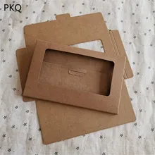 6 размеров открытый крафт бумага с окошком коробка для открыток