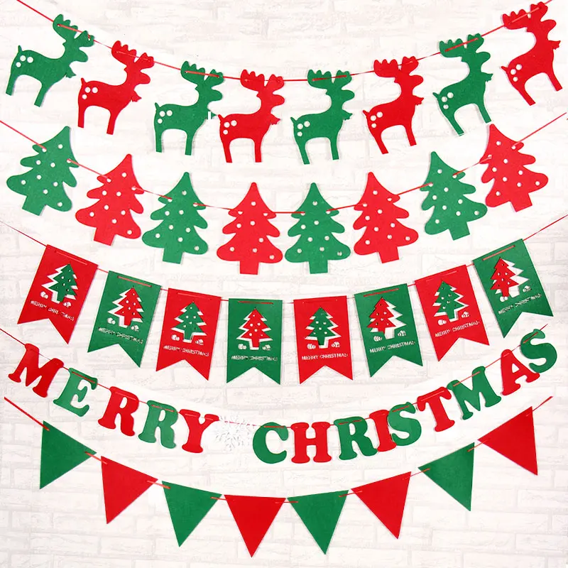 

Flag Pennant Banner Buntings String Decoration Non-woven Fabric For Christmas Party JS21