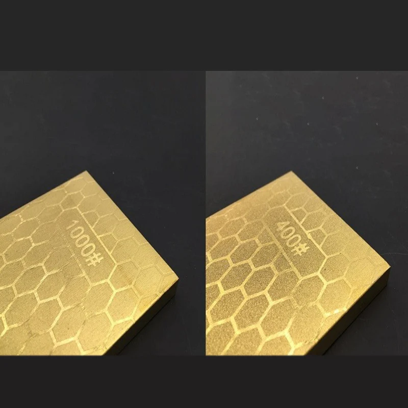 PHFU-200 X 70 X 8Mm Professional Large Diamond Whetstone 400 Grit / 1000 Grit Double-Sided Grinding Block Gold Without Base