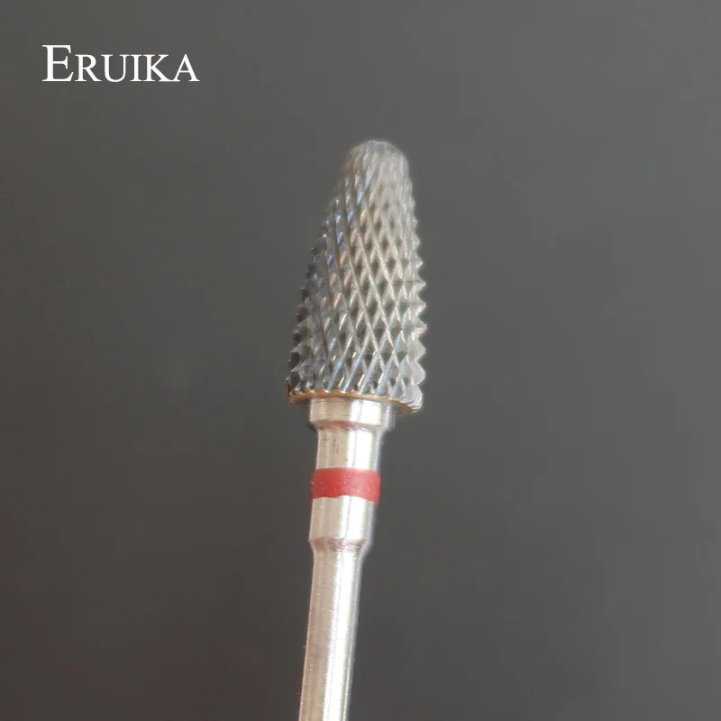 ERUIKA 1 шт. красная F карбидная фреза для ногтей Cuspidual электрическая вращающаяся