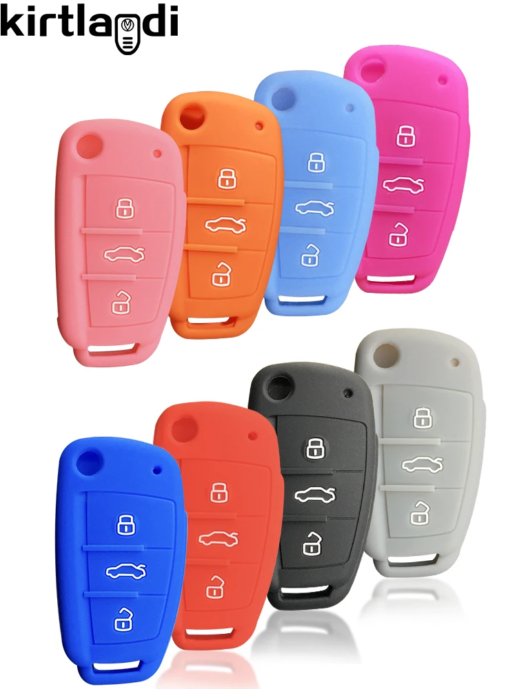 Silicone Key Cover for Audi - Premium Auto Remote Holder with 3-Button Protection