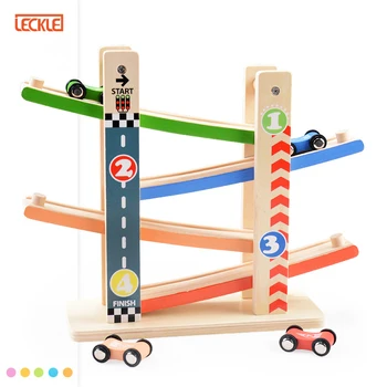 

Mini Car Toy Ramp Race Track Wooden Racing Cars Toy Gift with 4 cars For Children Diecasts Children's Educational Toys Glider