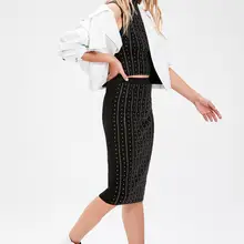 Trendyol черный ТРОК detayl'l облегающий свитер юбка TWOAW20ET0143