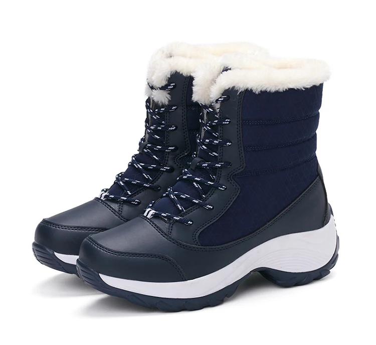 Women Boots Women Snow Boots Winter Warm Fur Platform Ankle Boots Women Shoes Fashion Lace Up Winter Shoes Female