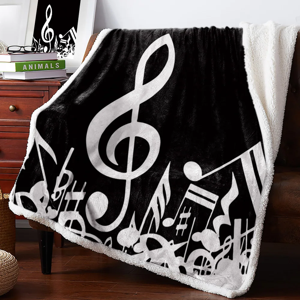 Зимнее кашемировое одеяло Note черное белое покрывало на кровать покрывала