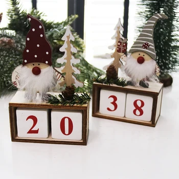 

Christmas Advent Calendar wooden craft Christmas decorations for home Advent xmas navidad Santa Claus gift new year natal Kerst
