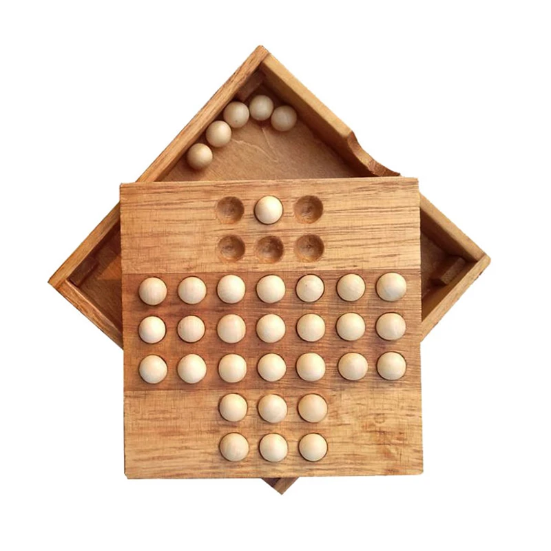 A Европейская настольная игра одиночные шахматы Peg Solitaire Diamond Move когнитивные способности игрушки для детей Классические развивающие игрушки подарок для детей k - Цвет: A