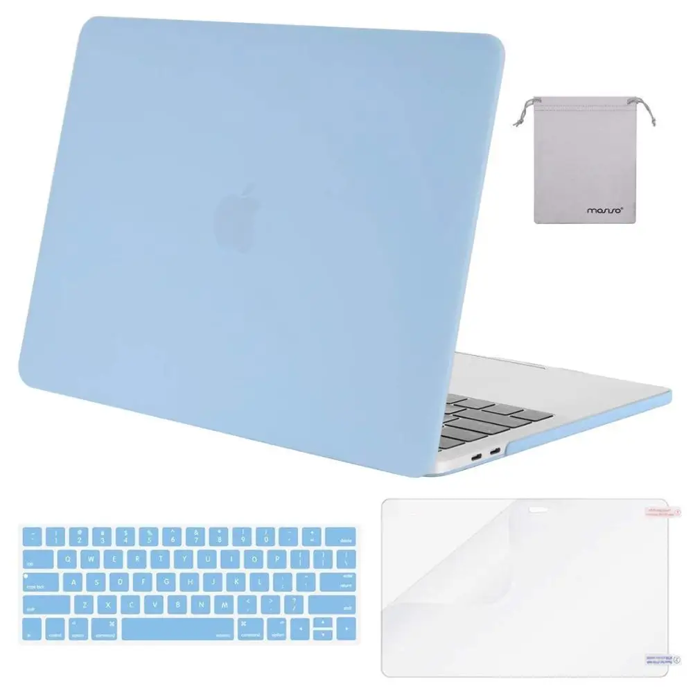 Airy Blue Mosiso ноутбук матовая поверхность Coque чехол для MacBook Air 13 Pro 13 15 15,4 16 retina Touch Bar+ силиконовый чехол для клавиатуры - Цвет: Airy Blue