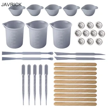 

1 1 Set DIY Epoxy Resin Tools Measure Cups Silicone Cup Mix Stick Wooden Sticks Dropper Adjustment Adjuster Jewelry Making
