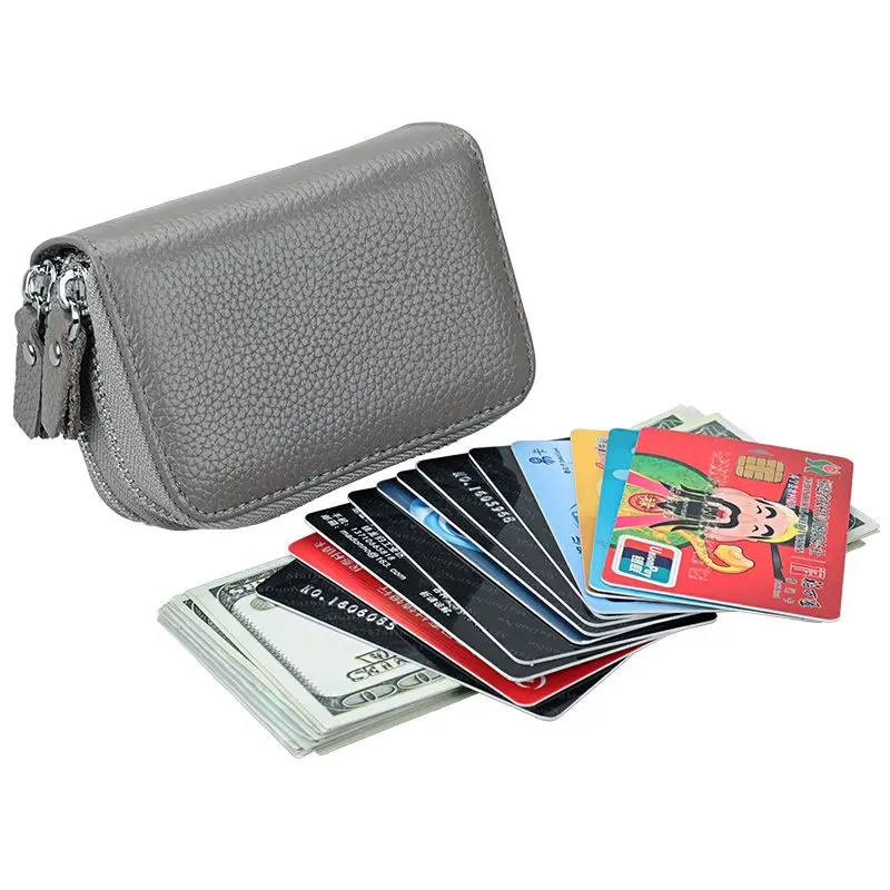Женские кошельки из натуральной кожи с двойной застежкой-молнией, кошелек для карт с несколькими карманами, маленький кошелек, женская сумка, Женский держатель для карт Carteira Feminina