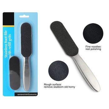 

Stainless steel double-sided sandpaper skin corns callus remover feet rasp Professional foot grinder reusable stainless steel