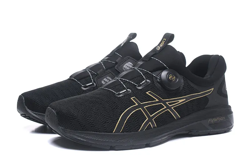 ASICS'S кроссовки для бега, новинка,, ASICS гелевые кроссовки для бега, мужские черные и золотые T7D6N-0193, размеры 40-45