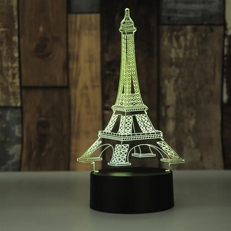 Ночник с 3D изображением Эйфелевой башни украшение для стола спальни
