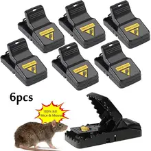 6 pces ratinhos de rato de plástico reusável ratinhos de rato que capturam pequenas armadilhas de rato assassino de pragas do rato snap armadilhas de roedor para casa
