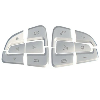 

12pcs High Quality ABS Silver Steering Wheel Button Cover Trim For Mercedes-Benz GLE-Class W166 / Coupe C292 2015 2016 2017