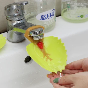 

1pc Leaf Design Faucet Extender Baby Washing Hands Cartoon Sink Water Guide Tool Toddler Kid Bathroom Hand Wash Accessories