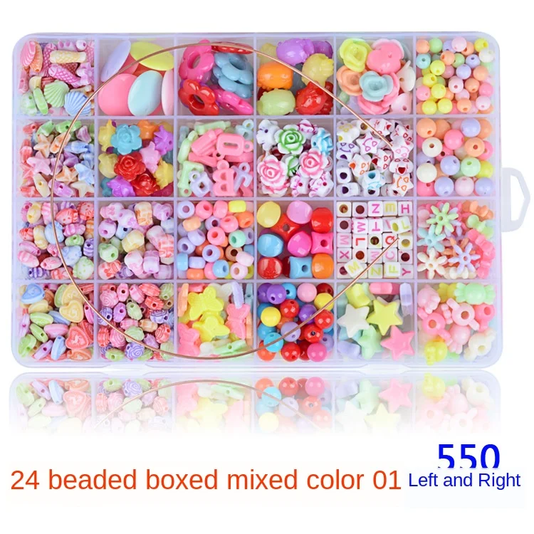 550-1200 шт DIY Красочные акриловые бусы девушки головоломка игрушка ювелирные изделия ожерелье браслет ручной работы струны бисера девочка дети делая игрушки