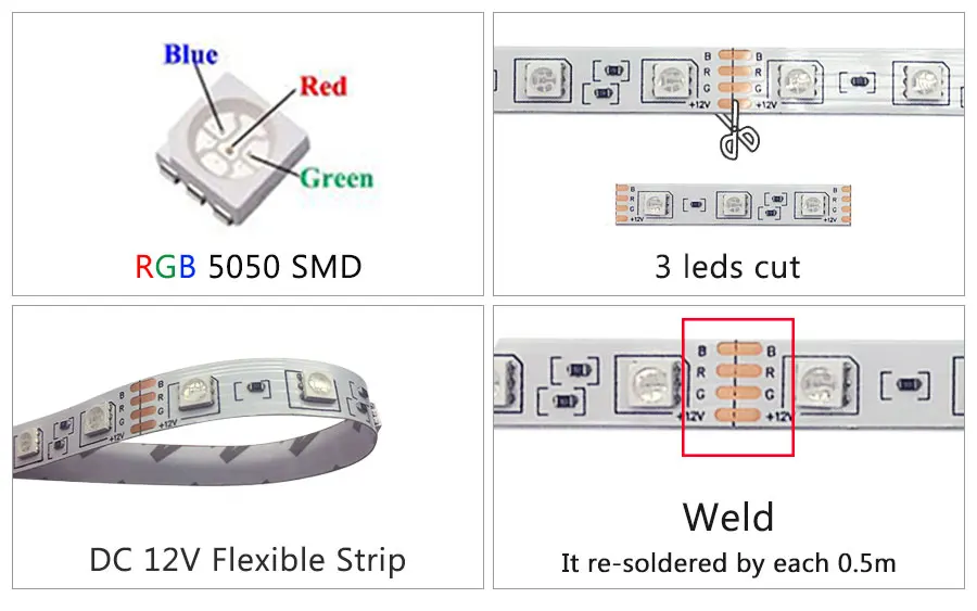 SMD 5050 12 В RGB Светодиодные ленты света 60 светодиодный s/m 300 светодиодный s диод лента rgb светодиодный ленты 5 м 10 м не