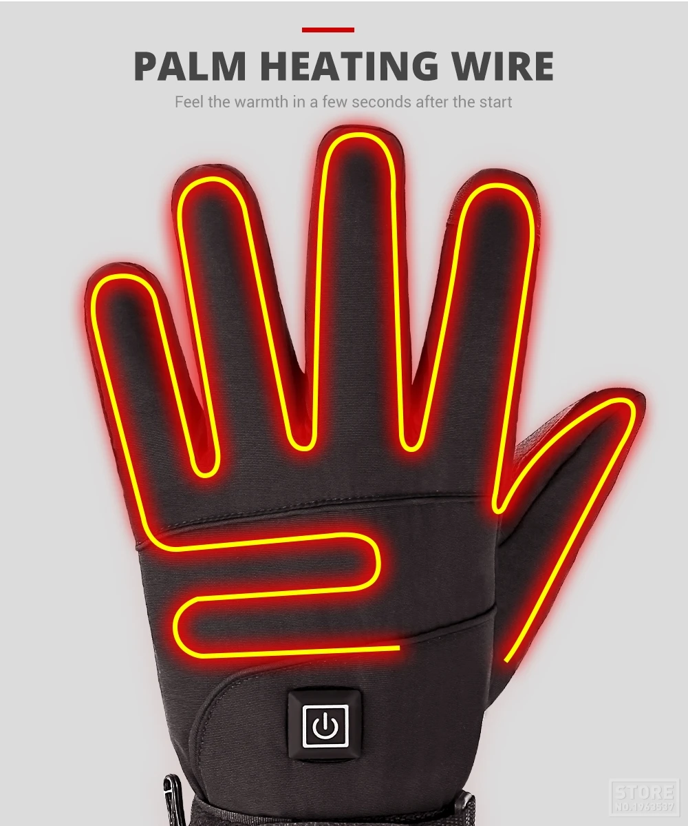 Водонепроницаемые мотоциклетные перчатки с подогревом Guantes Moto Heating USB грелка для рук Электрические Тепловые перчатки с подогревом перчатки с питанием от батареи