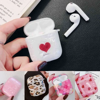 

conch shell For AirPods Case luxury Leopard marble Love Pattern silicon Protective Cover For Air pods 2 Wireless Earphone case
