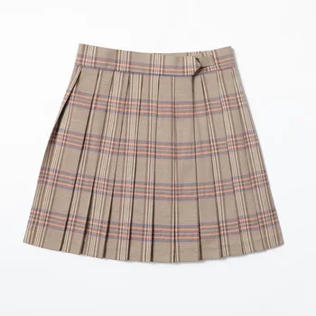 

2020 New High-waist Plaid Pleated Skirt Japanese JK Uniform Skirt Lattice Skirt Spring and Autumn Tea Mushroom Student Style Age