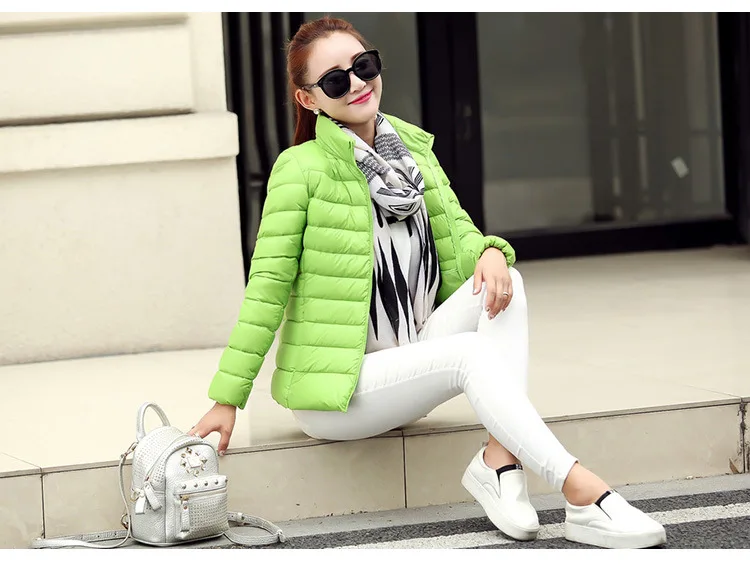Stand Collar Thin down Jacket Women's Autumn And Winter New Products Short Autumn And Winter Portable Large Size Korean-sty
