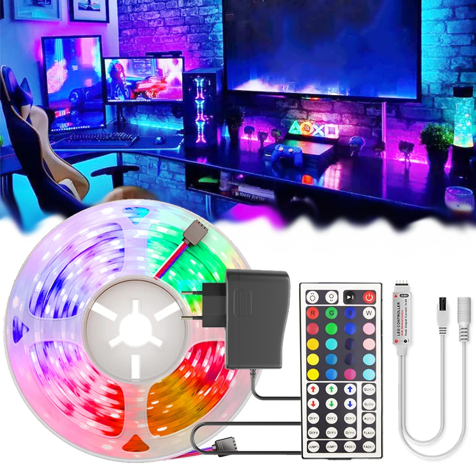Светодиодная ленсветильник RGB s 5050 Гибкая фотолампа лента 2835 12 В постоянного тока