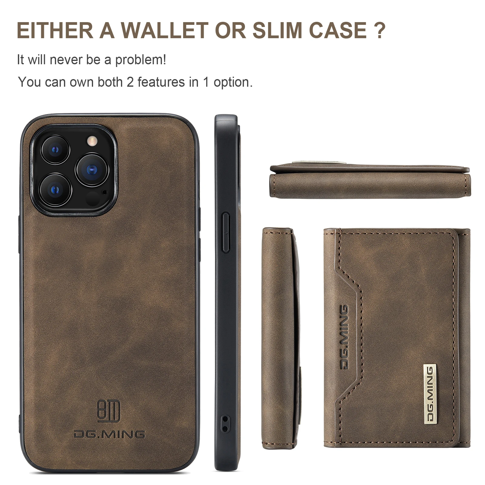para iPhone, estojo de carteira com porta-cartão,