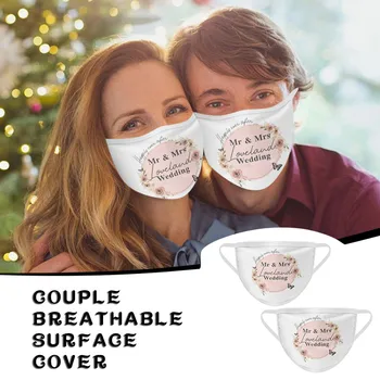 

2PCS Letter Printed Couple Masks Women Men Unisex Fashionable Mouth Mask Reusable Cotton Face Cover Mascarillas Tela Tapabocas