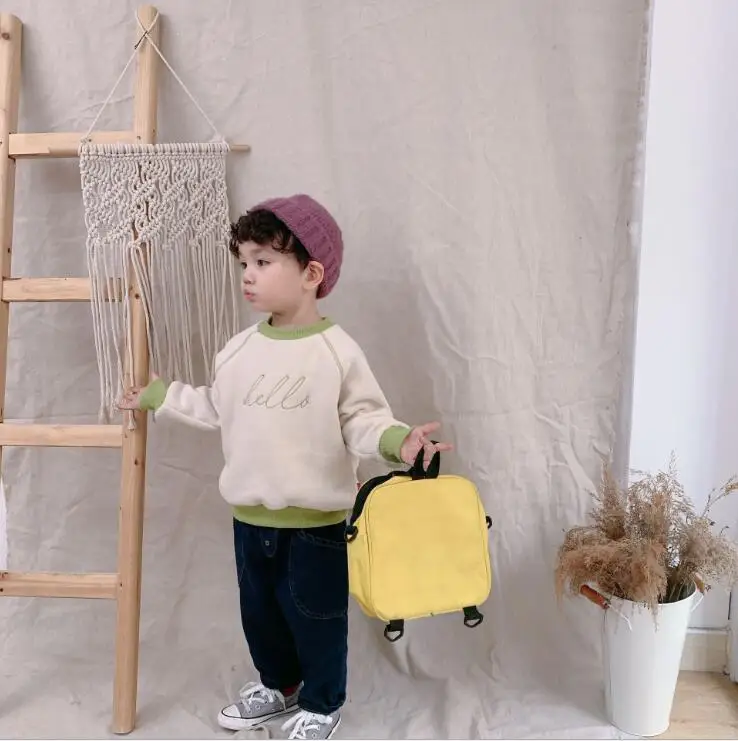 Г., Новая Стильная утепленная футболка для девочек и мальчиков модная зимняя хлопковая толстовка с длинными рукавами для детей от 2 до 7 лет, PQ460