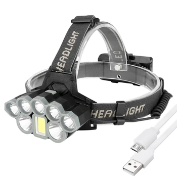 

Xmund XD-HL4 T6+Q5 2000LM LED Waterproof Headlamp 18650 Battery USB Interface COB Flashlight Bike Lantern Torch Cycling Lamp