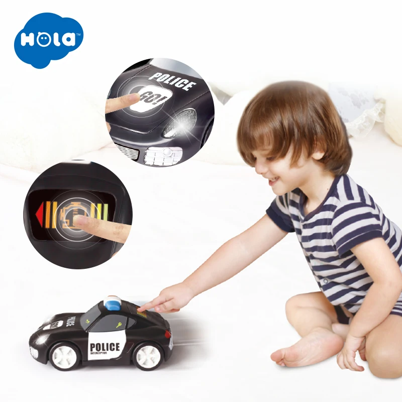 

HOLA TOYS 6106A Baby Toys Rapid Police Model Car with Touchable Function Pull Back Cars Toys