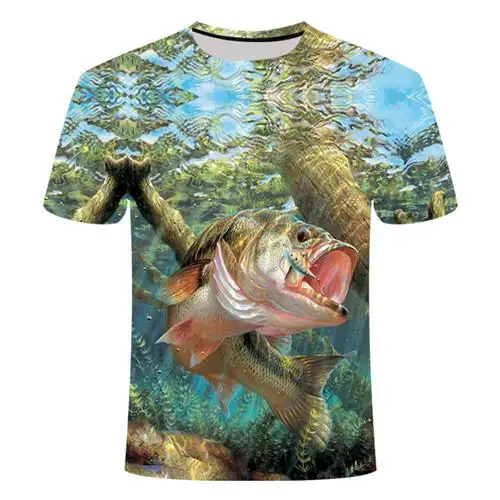 Новинка, 3d футболка с рисунком рыбы, цифровая Мужская и женская футболка, s, хип-хоп футболки, harajuku, забавная футболка для рыбалки, Азиатский Размер 6XL - Цвет: TX176