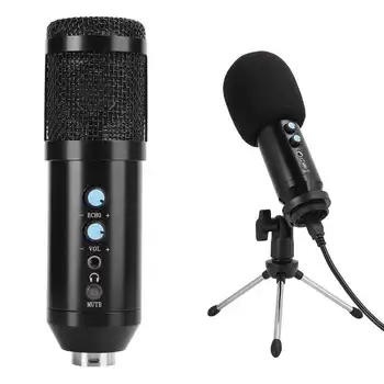 

Metal USB Condenser Recording Microphone BM858 Condenser Microphone Omnidirectional Single Mic with Shock Absorption Bracket