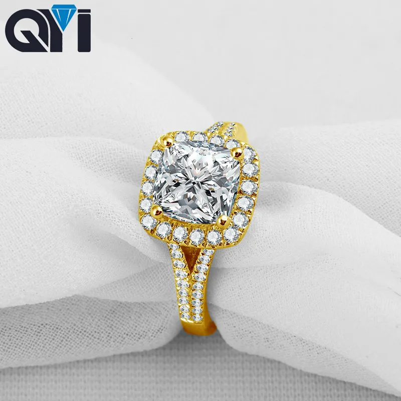 Женское Обручальное кольцо из желтого золота 14K 2 25 Ct Sona имитация бриллианта для