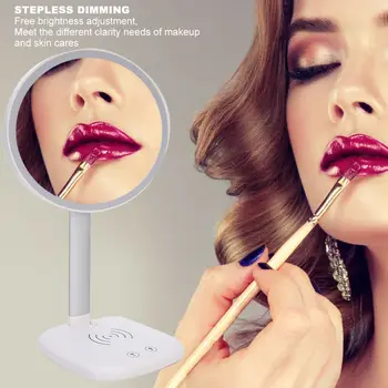 

Wireless Charging Portable LED Makeup Mirror Brightness Adjustable Fill Light Mirror Beauty Comestic Tools for Household Office