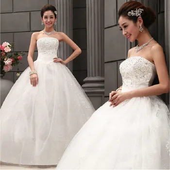 

Vestido De Noiva 2019 Strapless Hot Sales Lace Cheap Wedding Dress Made In China Applicue Sexy Backless Embroidery Wedding Frock