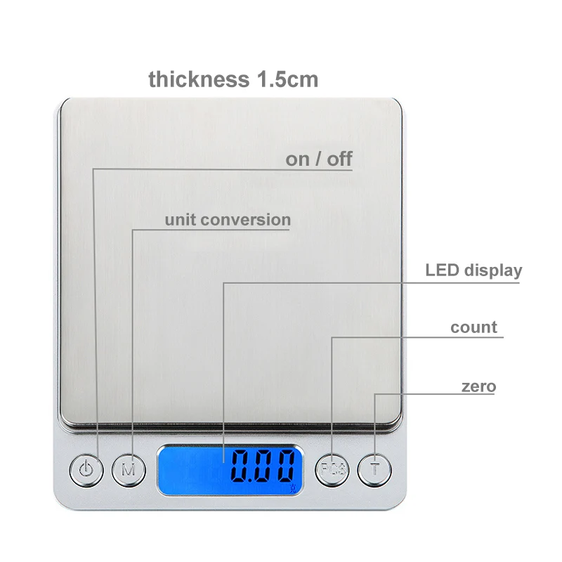 Точность 500 г/1000 г/2000 г/3000 г Мини Электронные цифровые весы Портативный ЖК мини