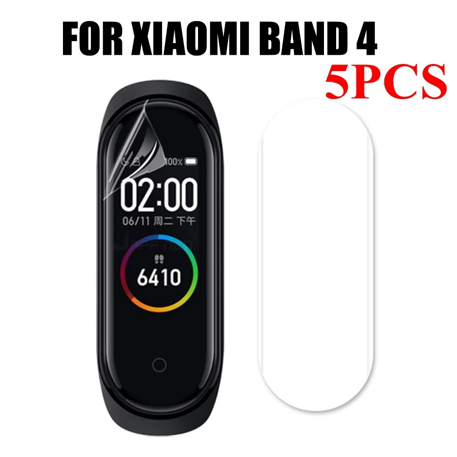 Only 5pcs band4 film Цветной PU+ металлический чехол для Xiaomi mi band 4 Correa сменный спортивный ремешок mi Band 4 аксессуары ремешок для браслета - Цвет: Only 5pcs band4 film