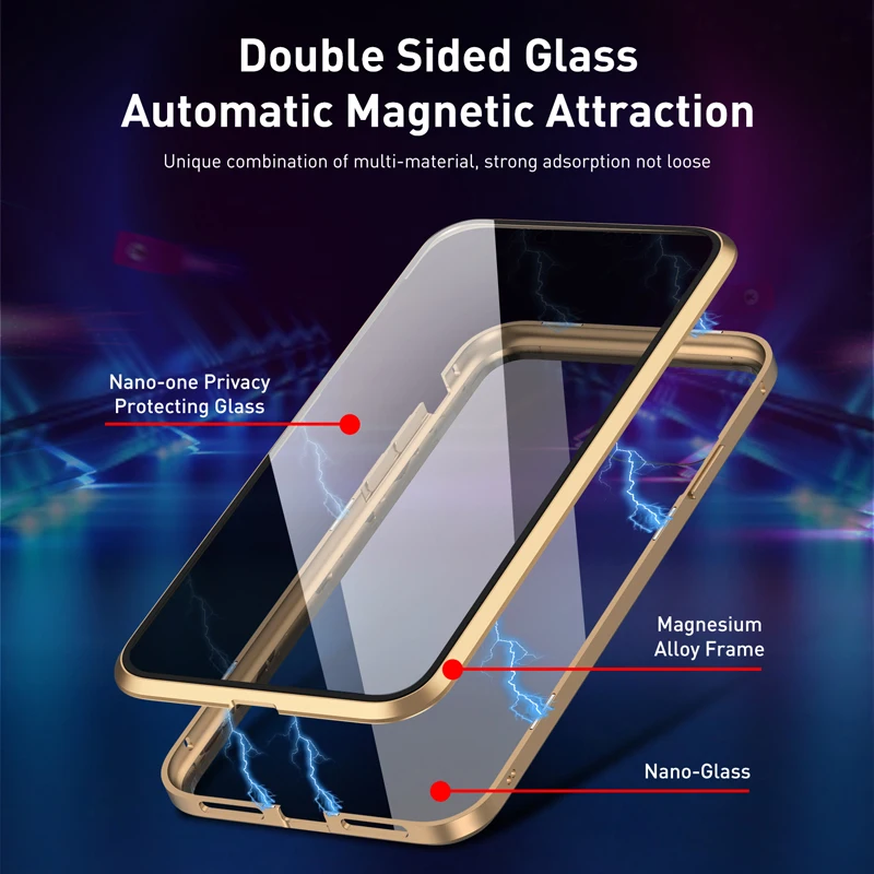 Анти-писк Магнитный чехол для телефона для iPhone 11 11 Pro Max XR XS Max X 7 8 6 6S Plus защита экрана закаленное стекло чехол