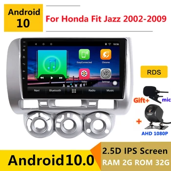 شراءالروبوت 10 مشغل أسطوانات للسيارة مشغل وسائط متعددة GPS ل Honda Jazz Fit 1 GD 2002 2004 2005 2007 2009 الصوت راديو تلقائي ستيريو والملاحة