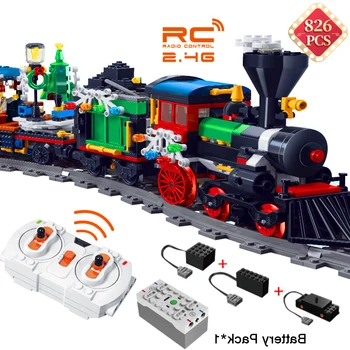

Technic Winter Holiday Christmas Train Station with Remote Control Building Blocks Compatible Lepined DIY Bricks Toy