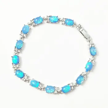

Wholesale and Retail Artificial Blue Crystal chains Bracelet Fire Opal Bracelets for Gift