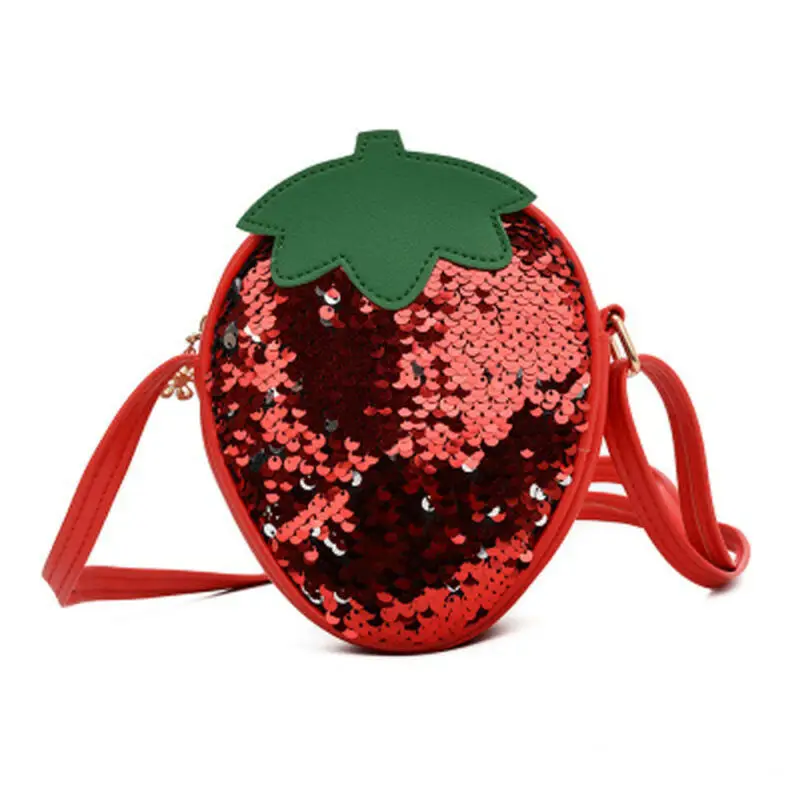 Cute Women Girls Fruit Shoulder Bag Sequined Tote Purse Messenger Crossbody Bags Handbag