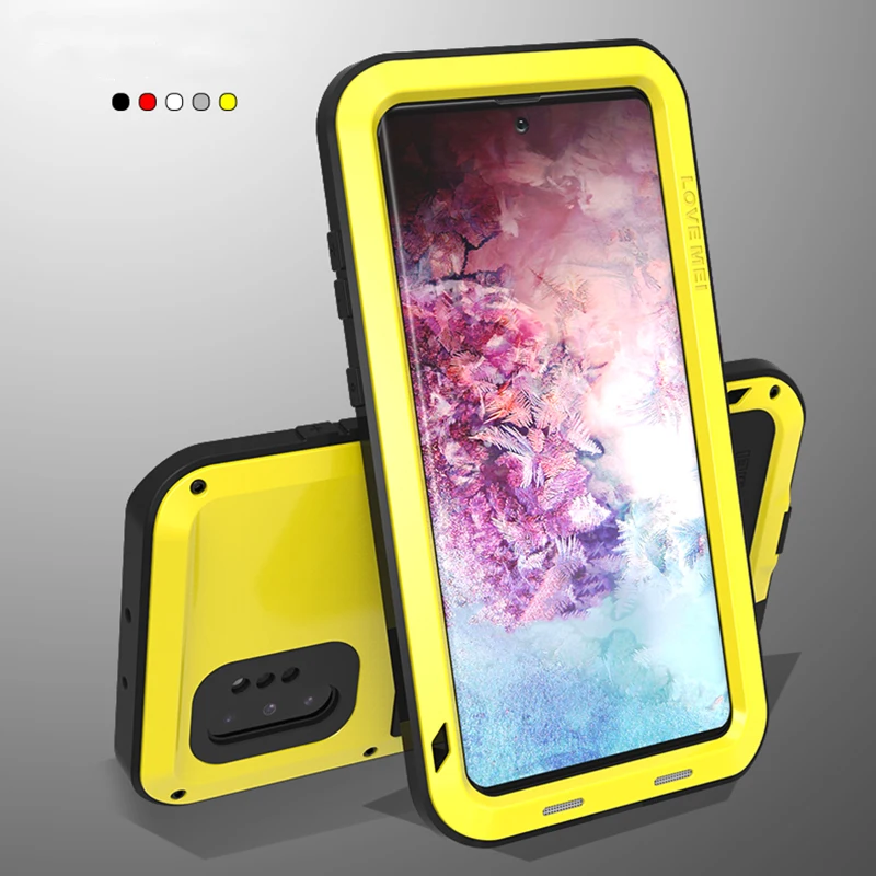 

LOVEMEI Powerful Metal Waterproof Case For Samsung Galaxy Note 10 10+ Plus Cover Full Body Protection ShockProof Phone Case